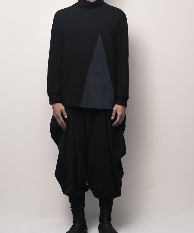 黒三角藍墨染切替セーター | I R O F U S I online shop