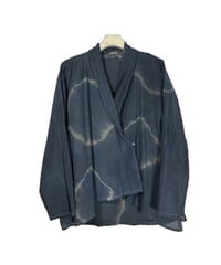 藍墨日輪コットン羽織カーディガン