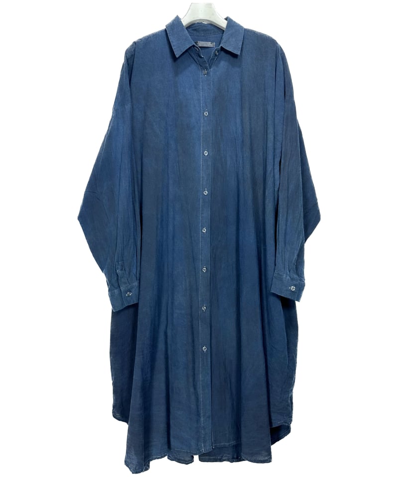 藍墨コットンロングドロップシャツ | I R O F U S I online shop 藍墨コットンロングドロップシャツ | I R O F U S I online shop