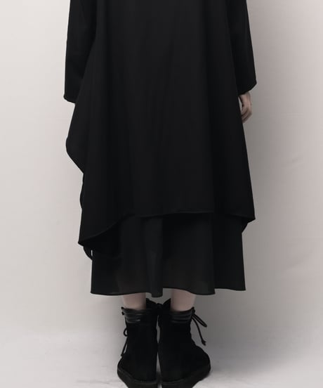 黒ウール東雲ワンピース長袖