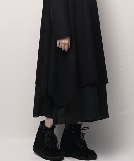 黒ウール東雲ワンピース長袖