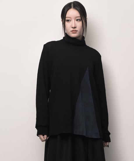 黒三角藍墨染切替セーター