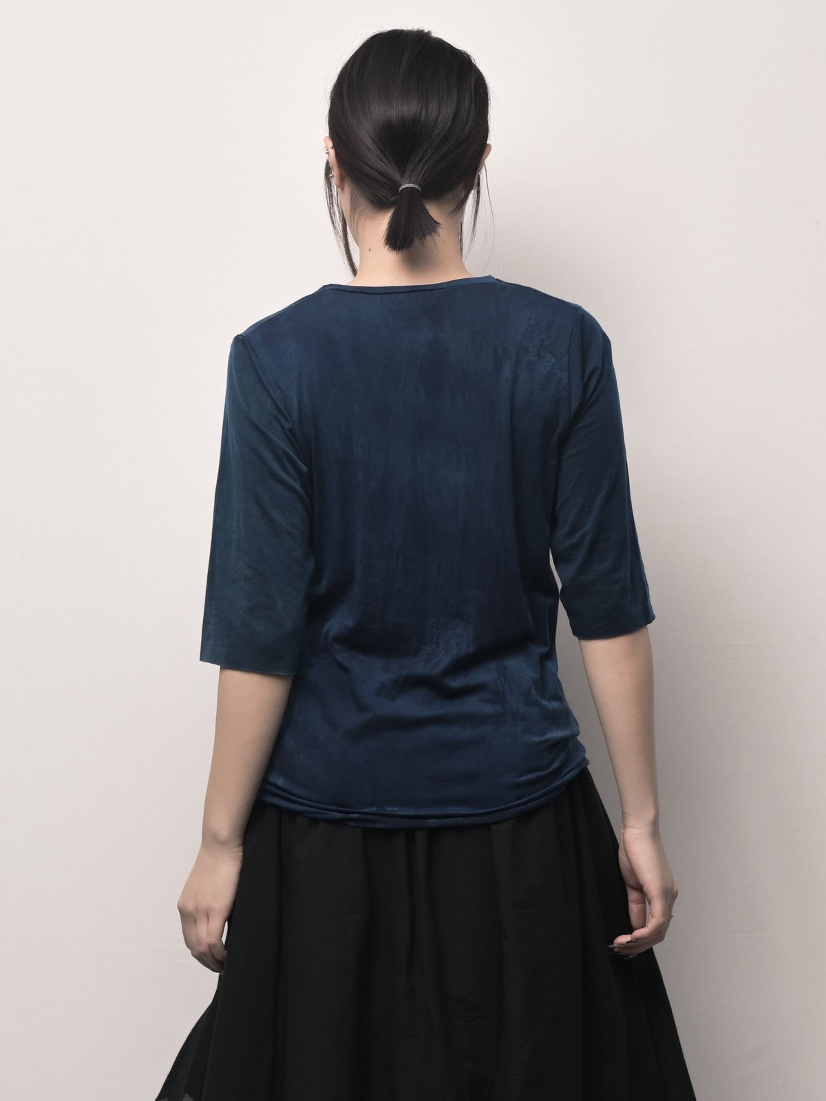 黒 秋霖 -syurin- カットソー長袖 | I R O F U S I online shop