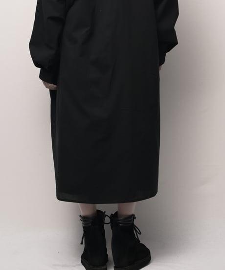 黒コットンロングドロップシャツ