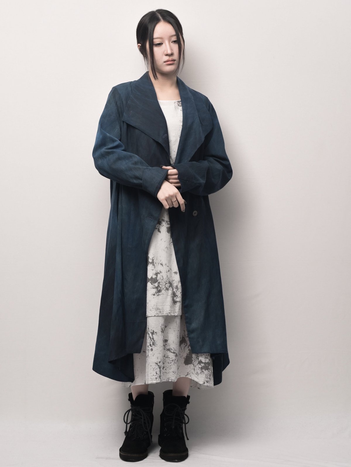 【美品】IROFUSI  コート　コーディガン　藍墨染　藍染　墨染　紺 fit=scale-down,w=1200