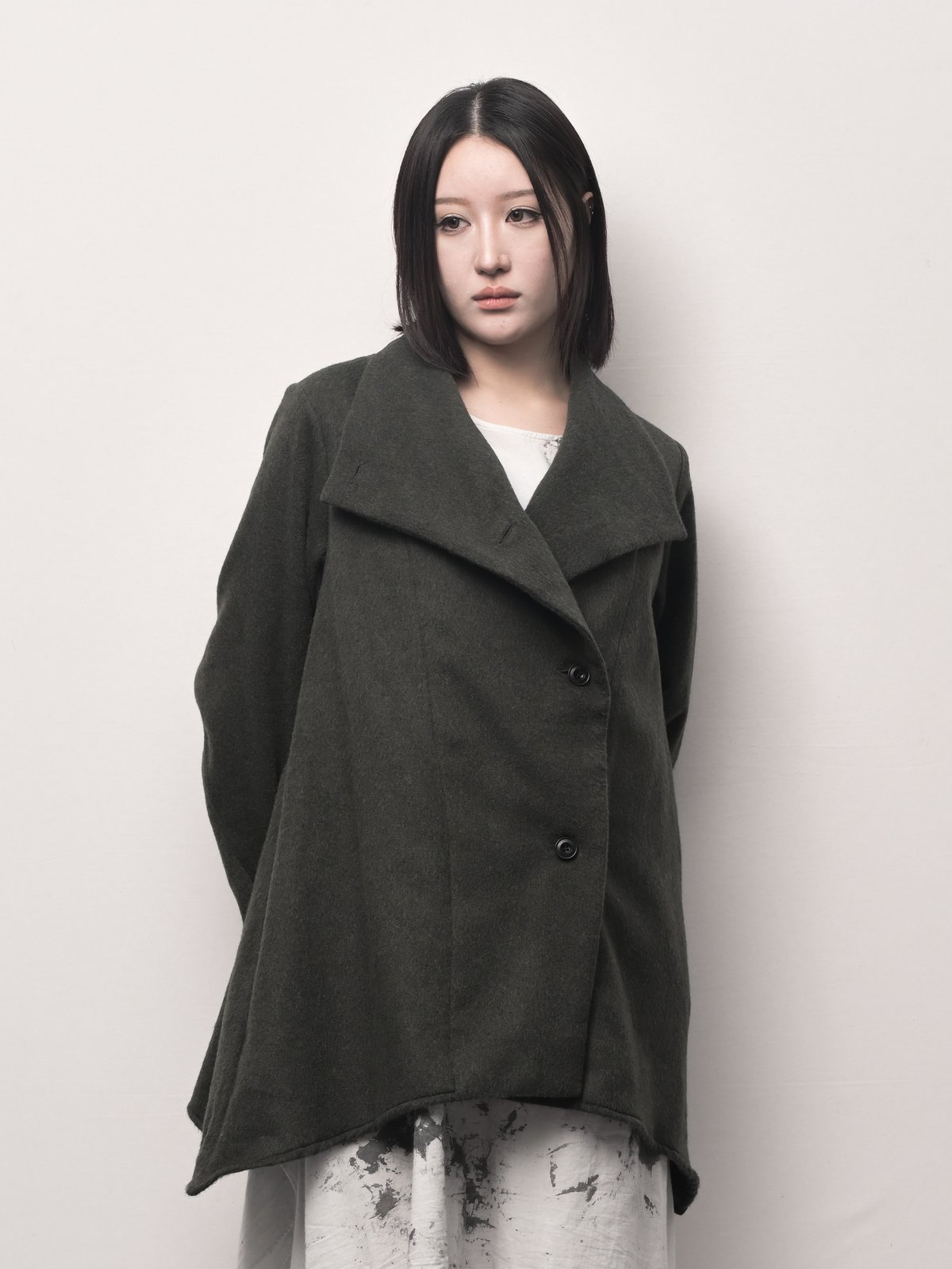 麹塵-kikujin-エコウールショートコーディガン | I R O F U S I 麹塵-kikujin-エコウールショートコーディガン | I R O F U S I