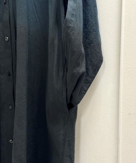 黒藍上グラデロングドロップシャツ