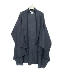 断切鈍色ウール四角カーディガン