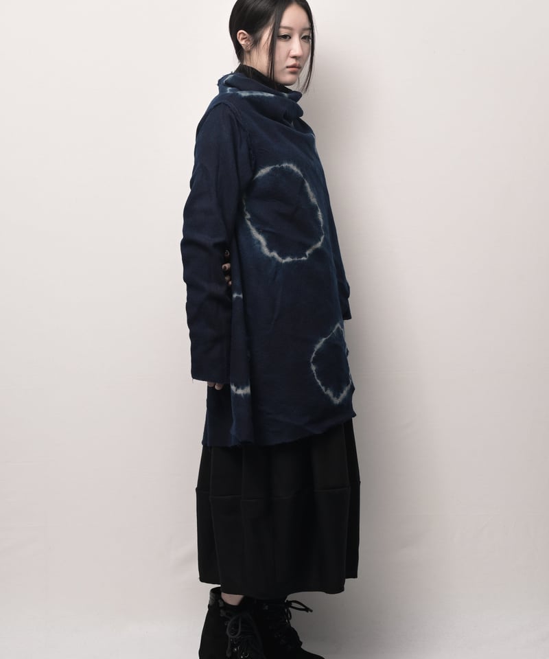 KAGUYA Modality - カグヤ・モダリティ - 濃藍 40サイズ 断切藍墨 日輪ウール四角カーディガン | I R O F U S I online shop