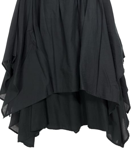 黒コットン二重四角スカート