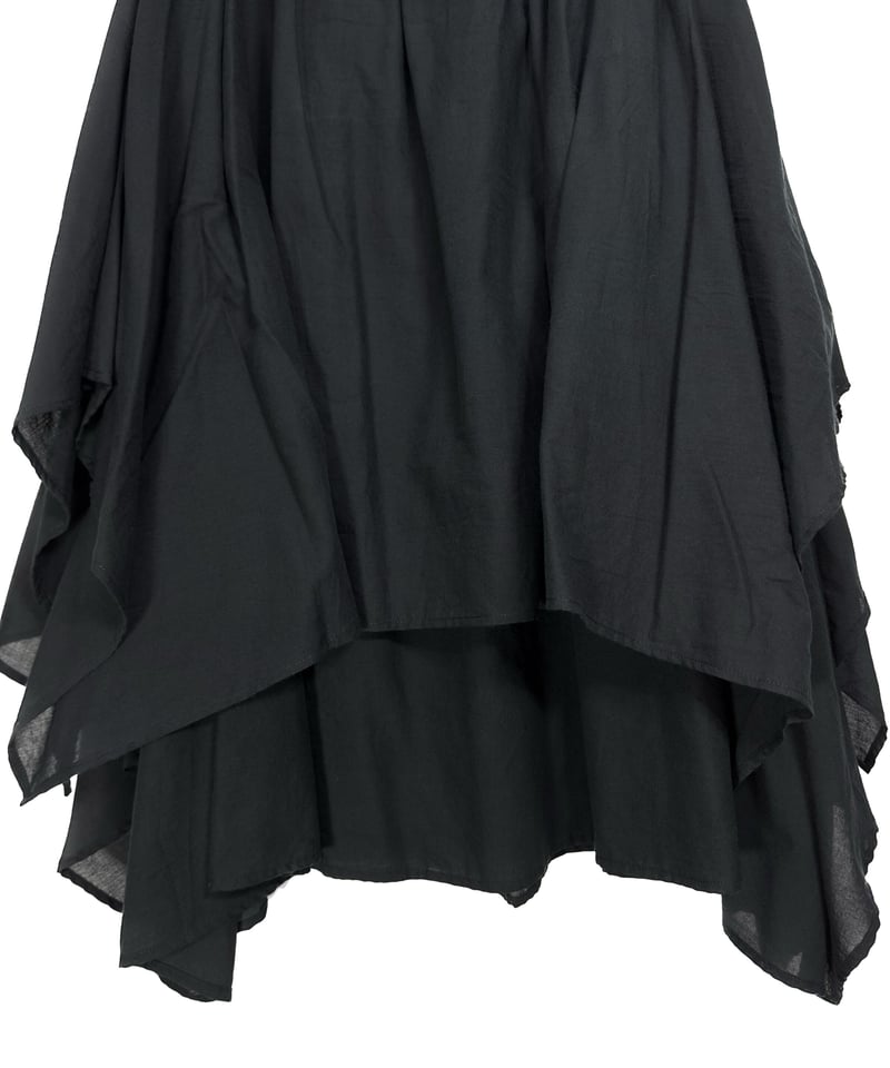 黒コットン二重四角スカート | I R O F U S I online shop