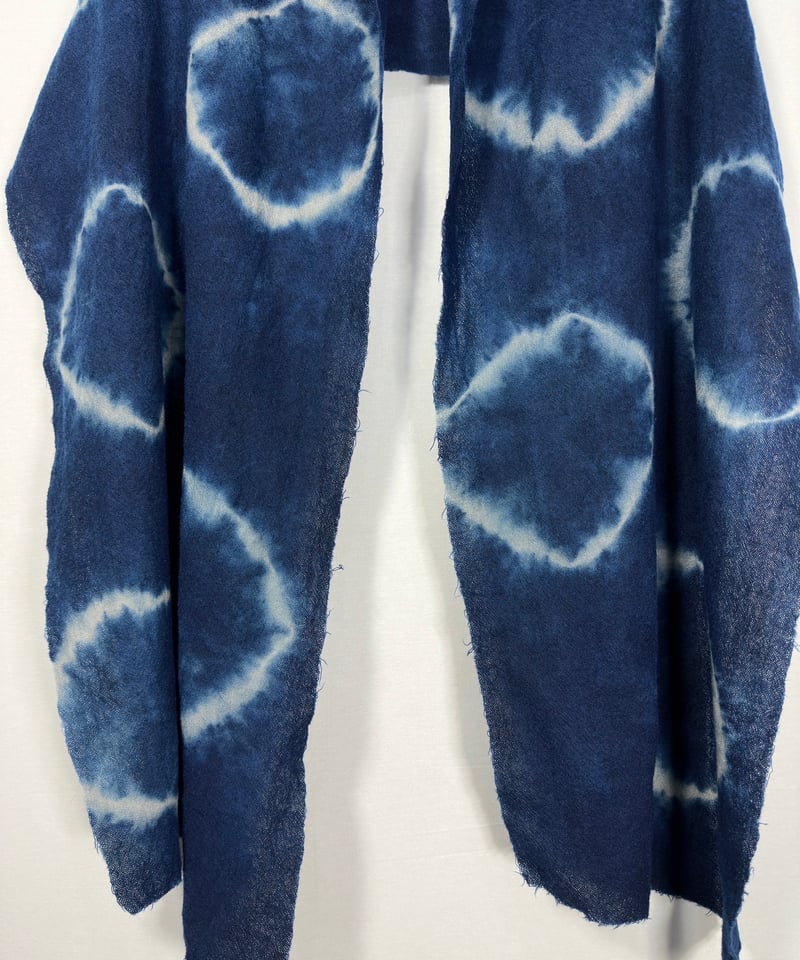 断切 藍墨 日輪 傾斜ウールストール | I R O F U S I online shop
