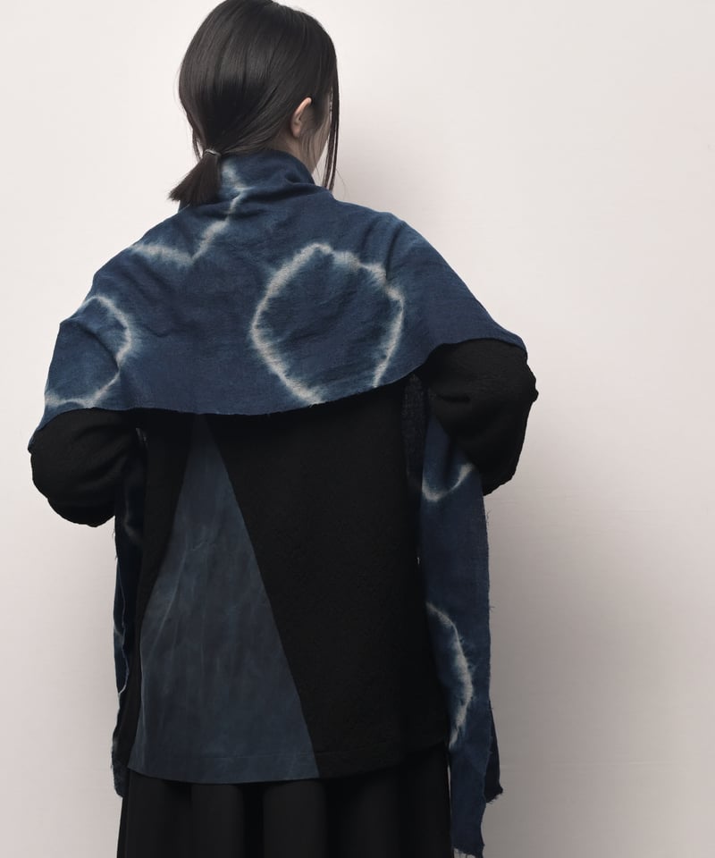 断切 藍墨 日輪 傾斜ウールストール | I R O F U S I online shop 断切 藍墨 日輪 傾斜ウールストール | I R O F U S I online shop