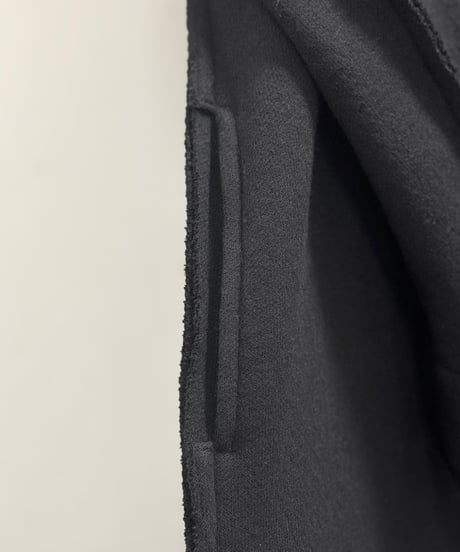 黒ウール裏毛断切ロングコーディガン