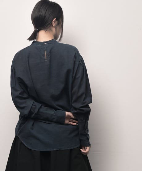 藍墨コットンクラシックブラウス