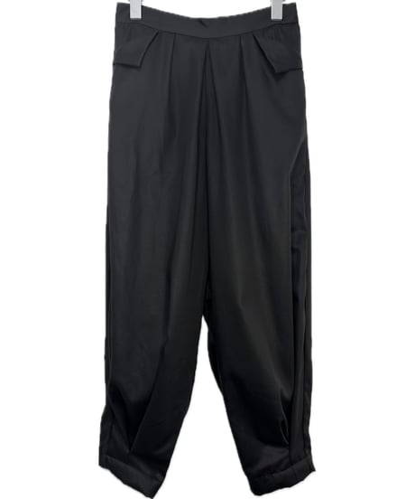 黒天泣裾タックワイドパンツ