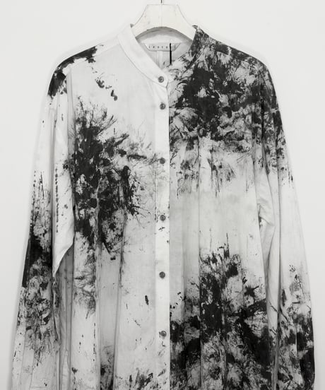 遊墨 コットンスタンドロングシャツ