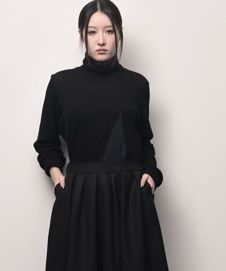 黒三角藍墨染切替セーター