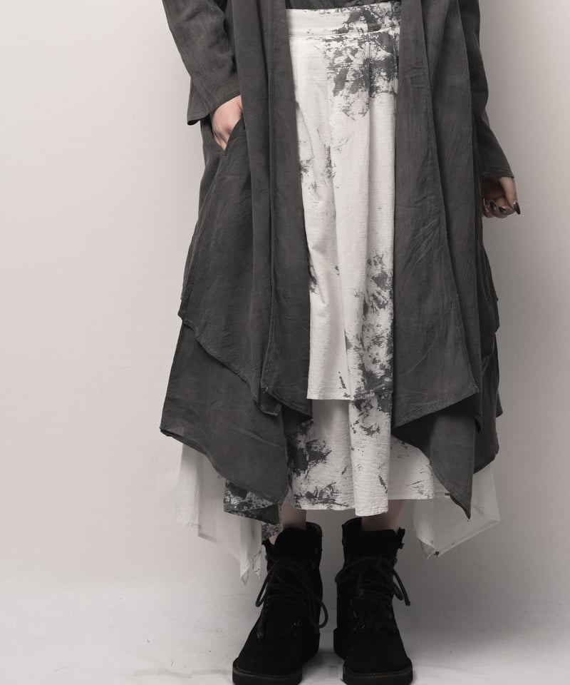 遊墨コットン二重四角スカート | I R O F U S I online shop