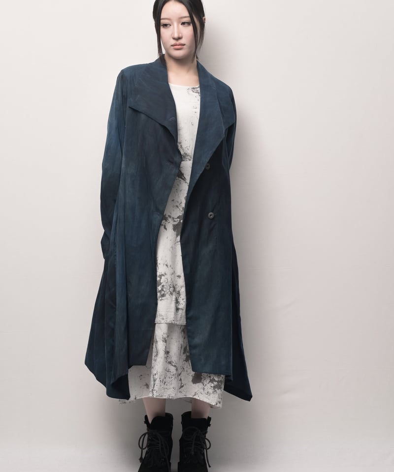 希少美品✨IROFUSI　イロフシ ロングコーディガン　ハイネック　グレー 藍墨 -aizumi-天泣ロングコーディガン | I R O F U S I online shop