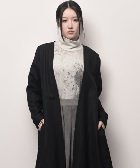 黒ウール羽爵カーディガン