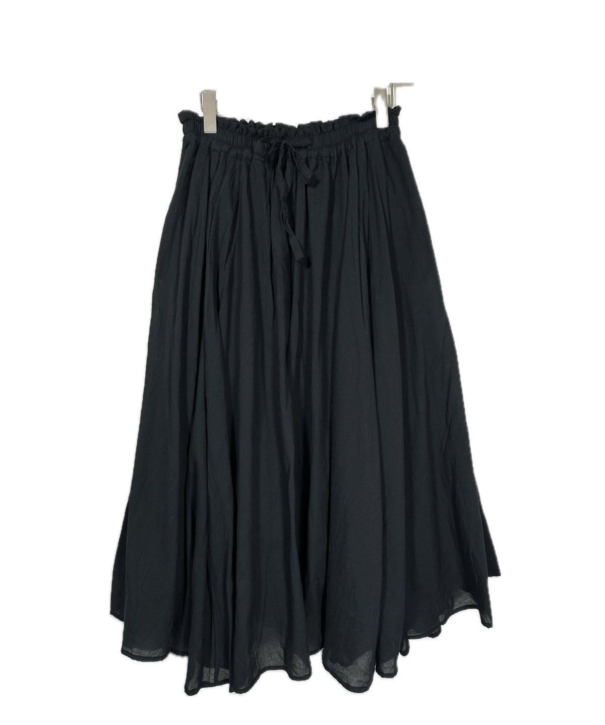 not conventional シャーリングスカート 黒 紐シャーリングスカート | I R O F U S I online shop