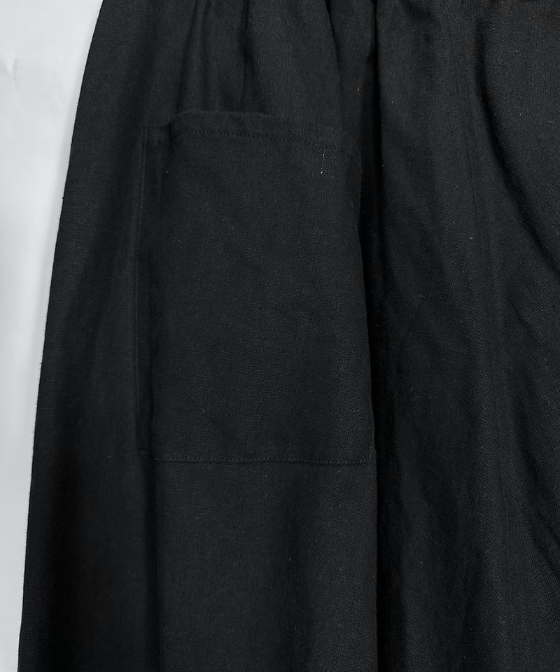黒綿麻 縄ベルトサルエルパンツ | I R O F U S I online shop