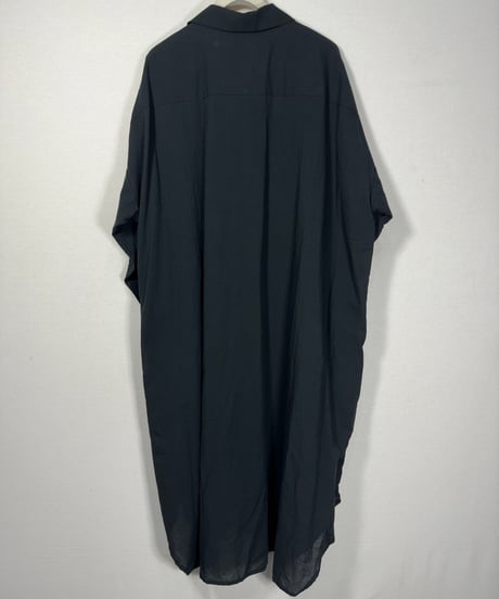 黒コットンロングドロップシャツ