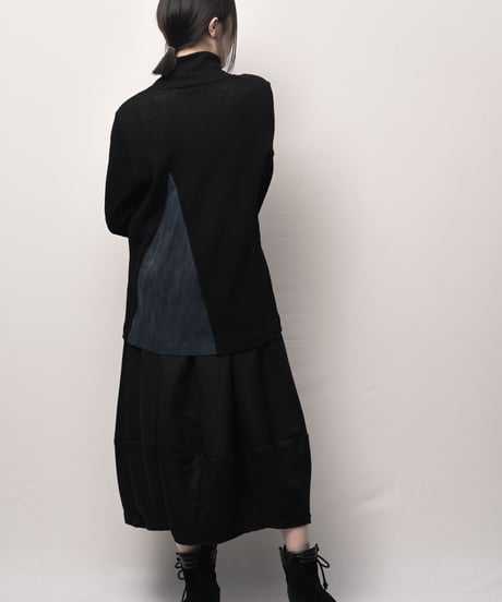 黒三角藍墨染切替セーター