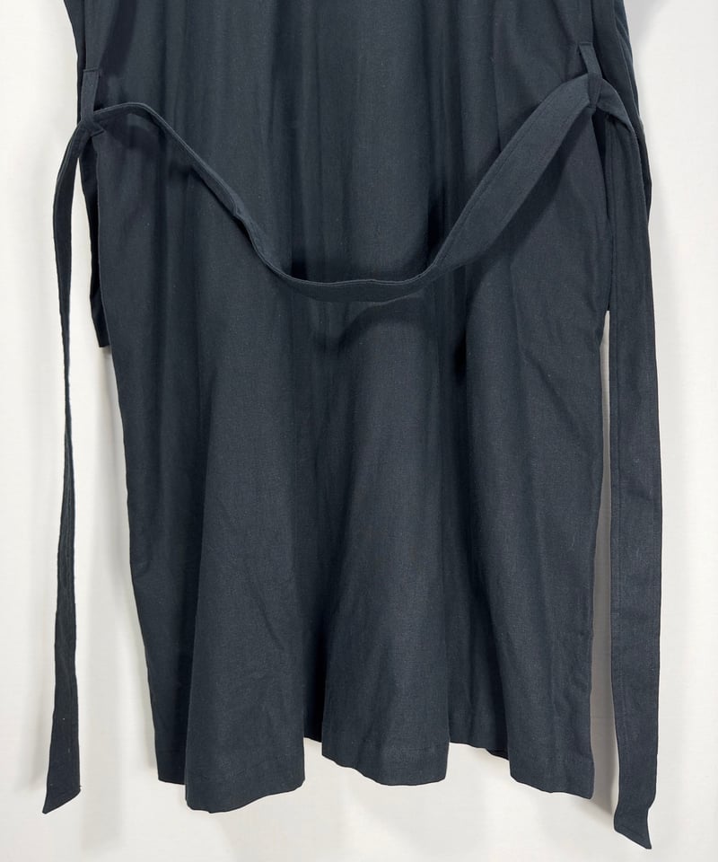 黒綿麻ワイドロングトレンチコート | I R O F U S I online shop