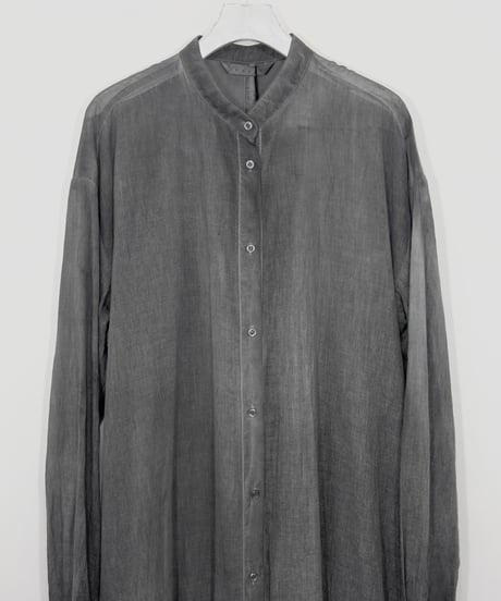 墨染ボイルスタンドロングシャツ