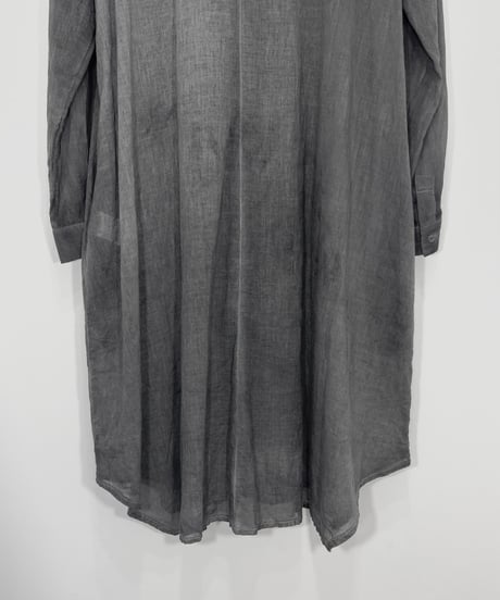 墨染ボイルスタンドロングシャツ