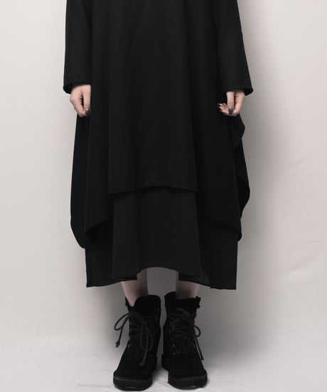 黒ウール東雲ワンピース長袖