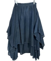 藍墨コットン二重四角スカート