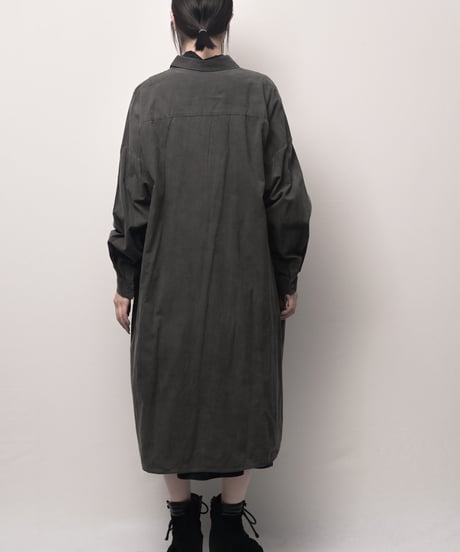 墨染コットンロングドロップシャツ