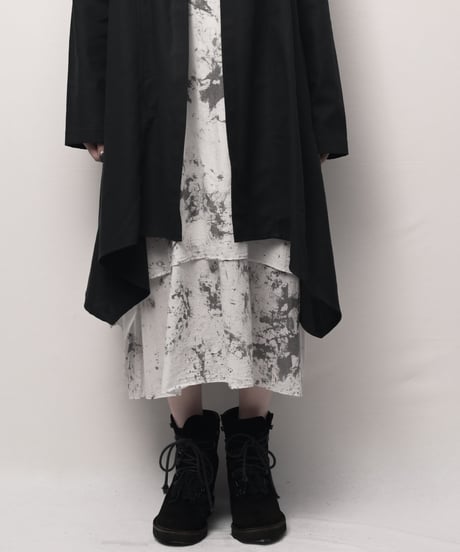 黒綿麻メンズショールカーディガン