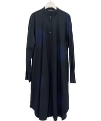 黒遊藍 コットンスタンドロングシャツ