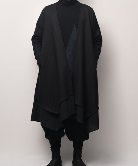 黒ウール羽爵カーディガン