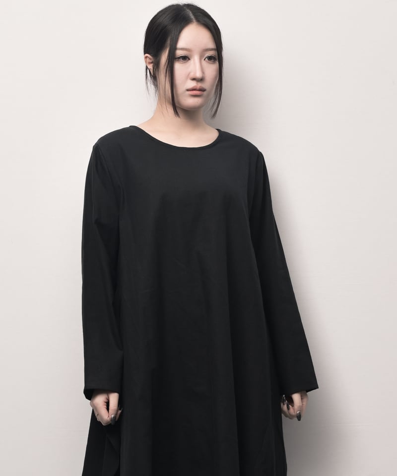 黒綿麻 東雲ワンピース長袖 | I R O F U S I online shop