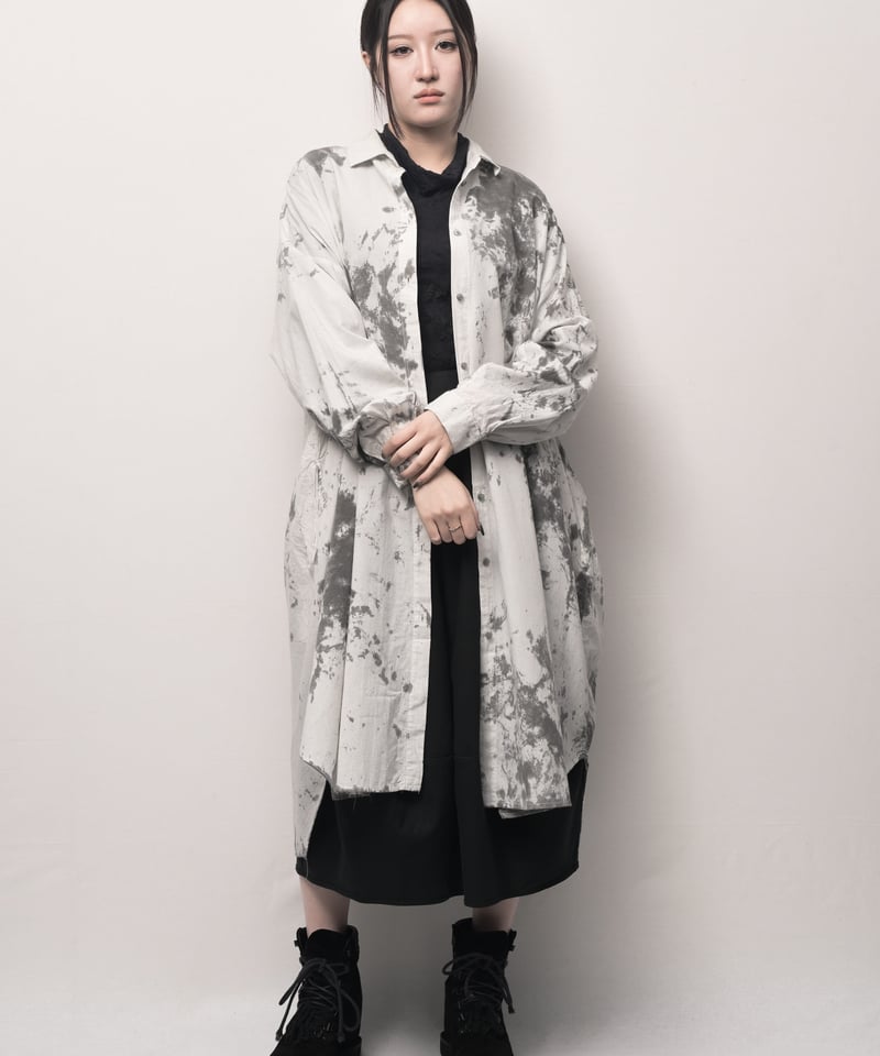 遊墨コットンロングドロップシャツ | I R O F U S I online shop 遊墨コットンロングドロップシャツ | I R O F U S I online shop