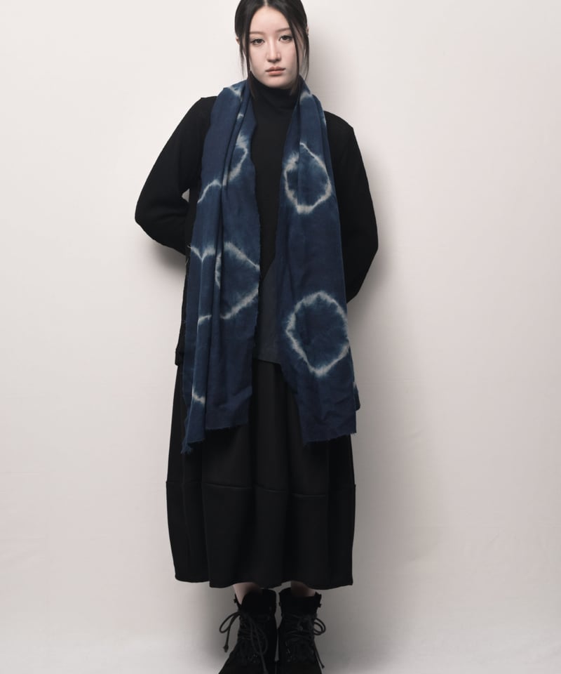 断切 藍墨 日輪 傾斜ウールストール | I R O F U S I online shop 断切 藍墨 日輪 傾斜ウールストール | I R O F U S I online shop