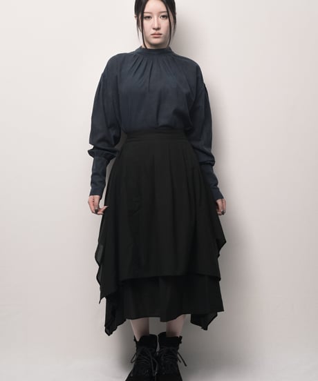 藍墨コットンクラシックブラウス