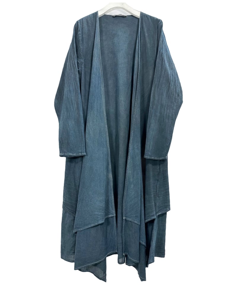 美品】IROFUSI コートコーディガン藍墨染藍染墨染紺 美品】IROFUSI コートコーディガン藍墨染藍染墨染紺