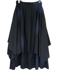 新 黒遊藍コットン二重四角スカート