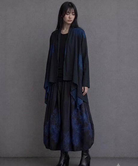 黒遊藍コットン羽織カーディガン