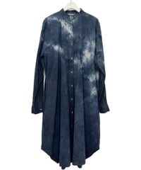 藍墨 幻氷コットンスタンドロングシャツ