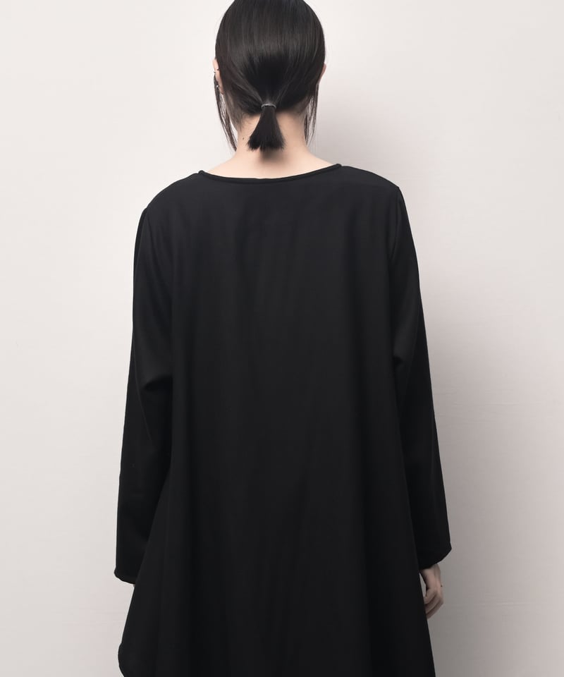 黒ウール東雲ワンピース長袖 | I R O F U S I online shop