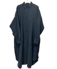 鈍色ウールロングドロップシャツ