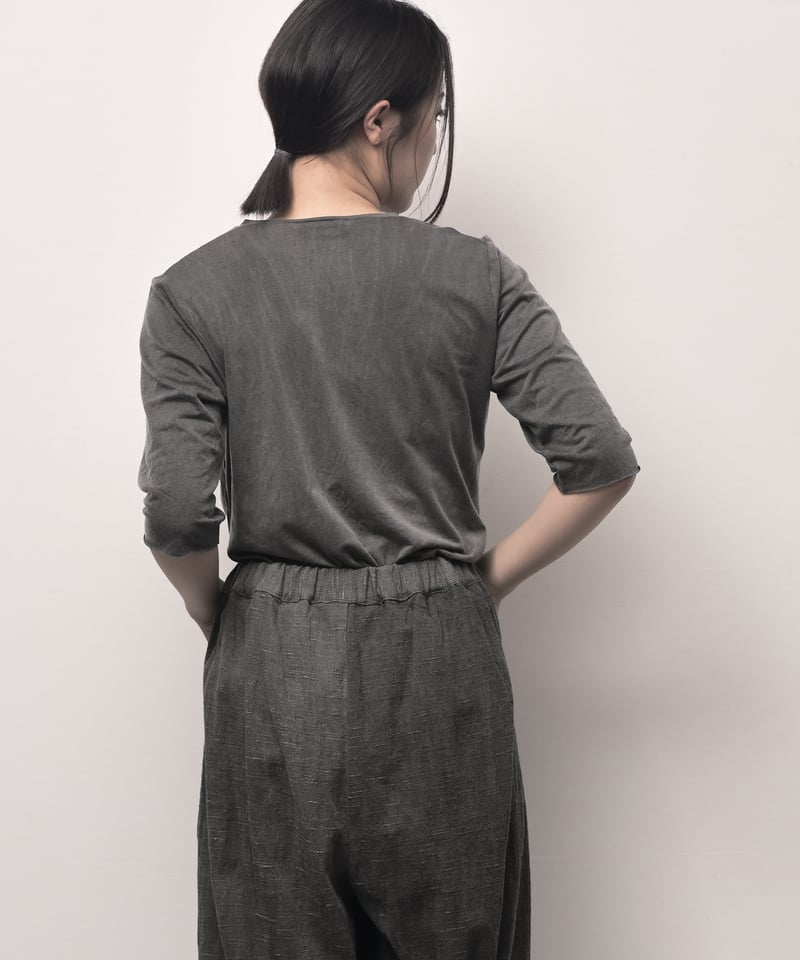 斑糸 裾タックワイドパンツ | I R O F U S I online shop 斑糸 裾タックワイドパンツ | I R O F U S I online shop