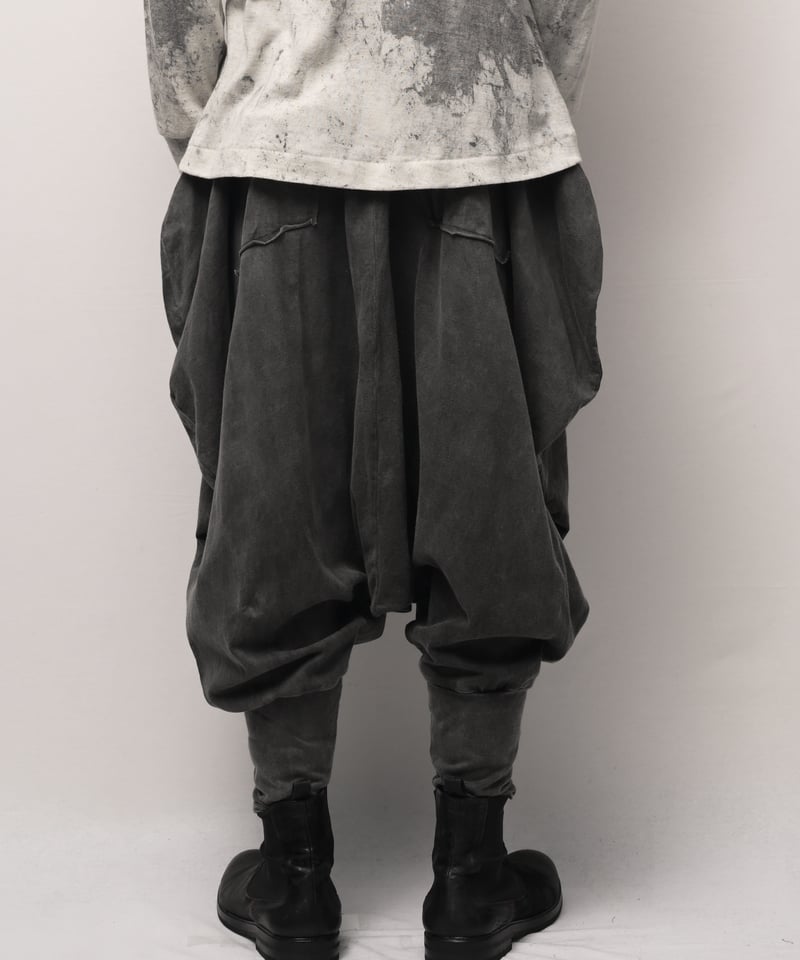 IROFUSI サルエルパンツ カーキ 墨染 鼯-musasabi-サルエルパンツ | I R O F U S I online shop